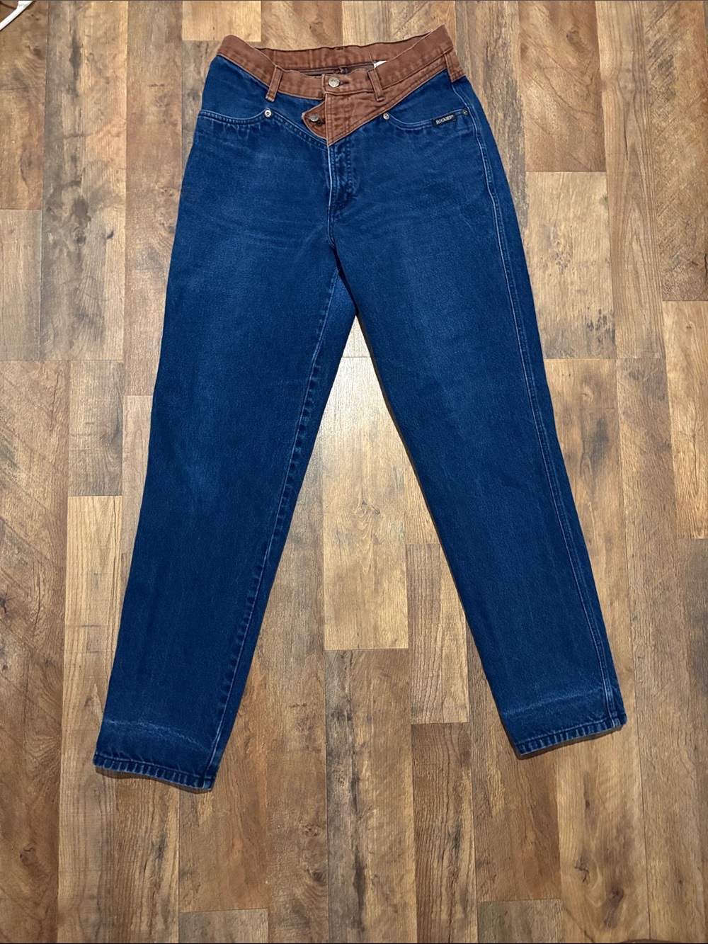 Vintage Rockies Women Two-Tone Blue and Brown Jeans